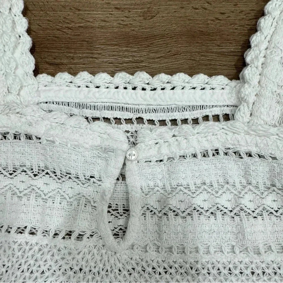 Aerie Crochet White‎ Textured Crop Top Tank - Picture 9 of 9